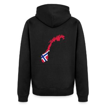 Norwegen - Unisex Premium Bio Zip Hoodie - Schwarz - Hinten - Nico (187cm)