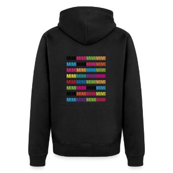 Mimimi - Unisex Premium Bio Zip Hoodie - Schwarz - Hinten - Nico (187cm)