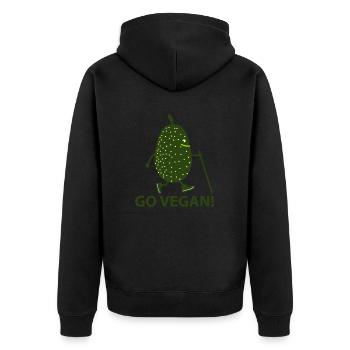 Go vegan! - Veste à capuche bio Premium Unisexe - noir - Dos - Nico (187cm)