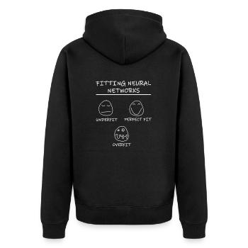 Datascience: Neural Networks Model Fitting (White) - Unisex Premium Organic Zip Hoodie - black - Back - Nico (187cm)
