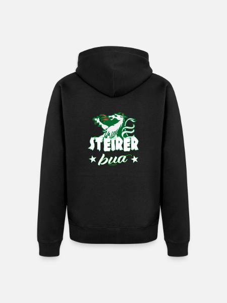 Steirer Bua - Unisex Premium Bio Zip Hoodie - Schwarz