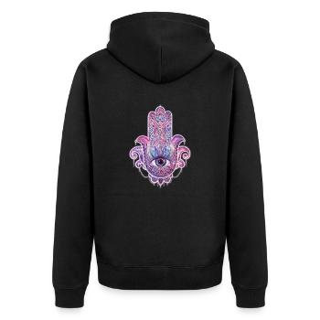 Hamsa - Veste à capuche bio Premium Unisexe - noir - Dos - Nico (187cm)