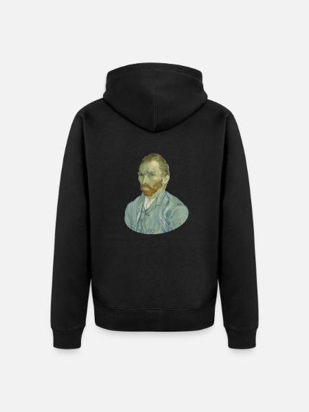Vincent van Gogh Selvportræt Selvbillede Vincent - Premium økologisk unisex-hættejakke - sort