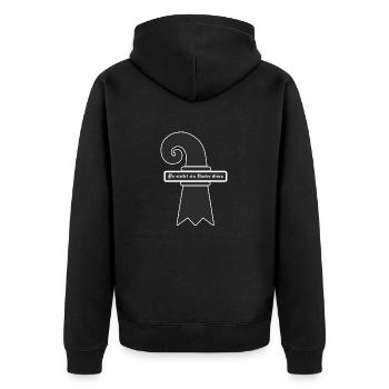 Basler - Unisex Premium Bio Zip Hoodie - Schwarz - Hinten - Nico (187cm)