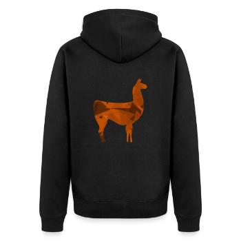 Lama, Lamas, Inca, Inca, Peru, Andes, Alpaca, Alp - Unisex Premium Organic Zip Hoodie - black - Back - Nico (187cm)