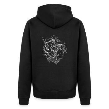 Tête de la Gorgone - Méduse avec des serpents comme cheveux - Veste à capuche bio Premium Unisexe - noir - Dos - Nico (187cm)