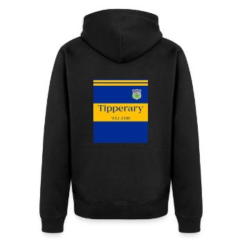 Tipperary GAA - Unisex Premium Organic Zip Hoodie - black - Back - Nico (187cm)