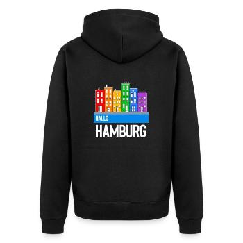 Hambourg - Veste à capuche bio Premium Unisexe - noir - Dos - Nico (187cm)