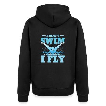 Je ne nage pas Je fly Swim Équipe Natation - Veste à capuche bio Premium Unisexe - noir - Dos - Nico (187cm)