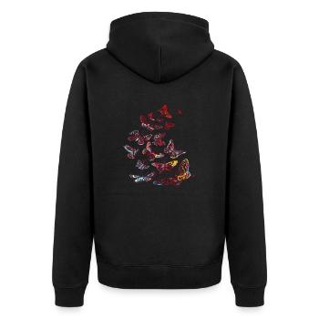 Tatouage de papillon - Veste à capuche bio Premium Unisexe - noir - Dos - Nico (187cm)