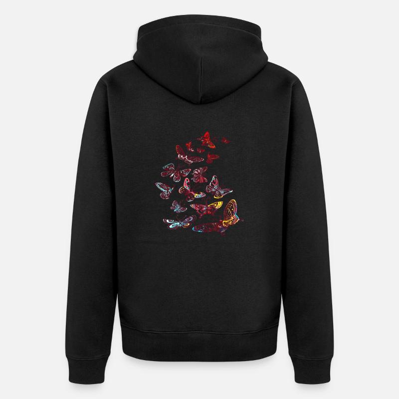 Tatouage de papillon - Veste à capuche bio Premium Unisexe - noir