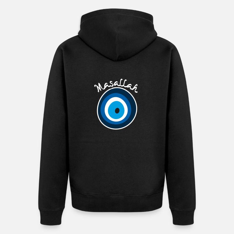 Masallah nazar, mauvais œil - Veste à capuche bio Premium Unisexe - noir