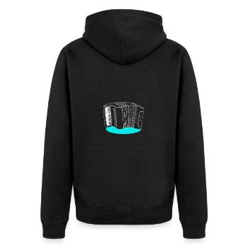 J'peux pas, j'ai Accordéon - Les milles excuses - Veste à capuche bio Premium Unisexe - noir - Dos - Nico (187cm)
