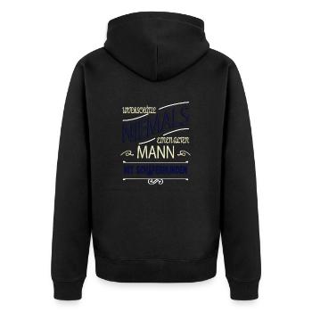 hund eigenschaft statement weihnachten hundefreund - Unisex Premium Bio Zip Hoodie - Schwarz - Hinten - Nico (187cm)