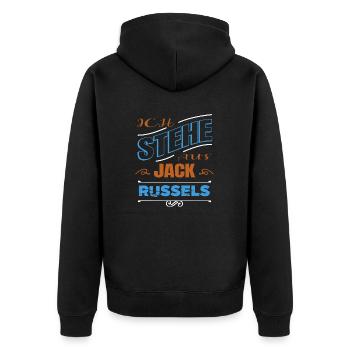 terrier geschenk pfote bullterrier schäferhund - Unisex Premium Bio Zip Hoodie - Schwarz - Hinten - Nico (187cm)