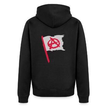 Logo du symbole de l'anarchie du drapeau - Veste à capuche bio Premium Unisexe - noir - Dos - Nico (187cm)