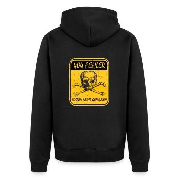 halloween fehler 404 kostüm totenkopf - Unisex Premium Bio Zip Hoodie - Schwarz - Hinten - Nico (187cm)
