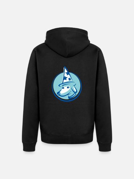 Zauberer Hund - Unisex Premium Bio Zip Hoodie - Schwarz