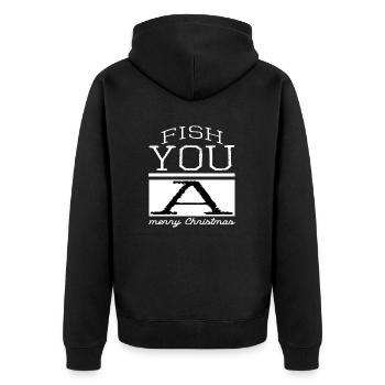 christmas present axie quote funny sayings - Unisex Premium Bio Zip Hoodie - Schwarz - Hinten - Nico (187cm)