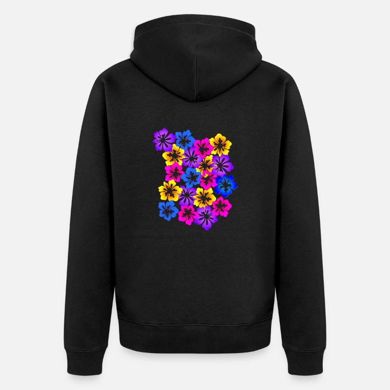 Blumenteppich - Unisex Premium Bio Zip Hoodie - Schwarz