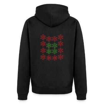 rote sterne - Unisex Premium Bio Zip Hoodie - Schwarz - Hinten - Nico (187cm)
