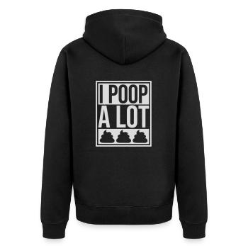 I poop a lot - Unisex Premium Organic Zip Hoodie - black - Back - Nico (187cm)