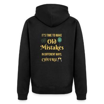 New Year's Eve New Year's Eve Resolutions Old Mistakes Fireworks - Unisex Premium Organic Zip Hoodie - black - Back - Nico (187cm)