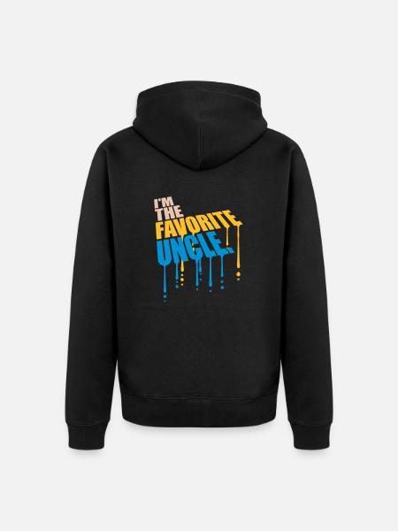 at The Favorite Uncle - Unisex Premium Organic Zip Hoodie - black