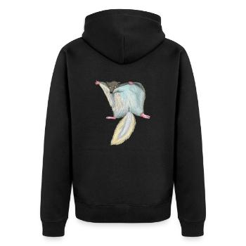 flying squirrel - Unisex Premium Organic Zip Hoodie - black - Back - Nico (187cm)