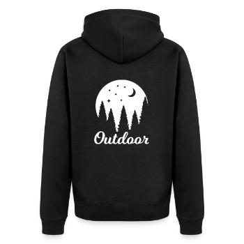 Adventure Travel Hiking Mountain - Unisex Premium Organic Zip Hoodie - black - Back - Nico (187cm)
