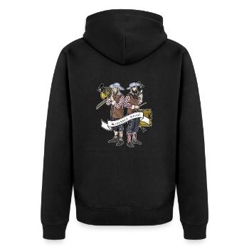 Boys' Band // Wind Band - Unisex Premium Organic Zip Hoodie - black - Back - Nico (187cm)