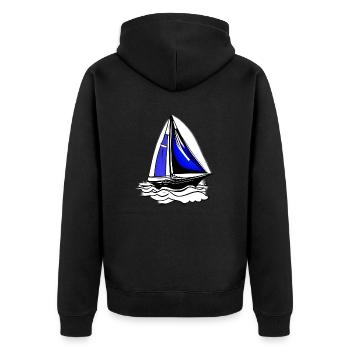Sailing Ship Sailing Sailing Sailing Sailing Sailboat - Unisex Premium Organic Zip Hoodie - black - Back - Nico (187cm)