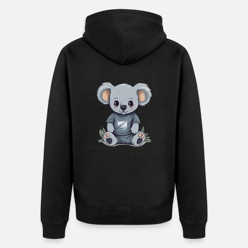 koala mignon - Veste à capuche bio Premium Unisexe - noir