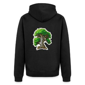 Pillar of Life: The Majestic Tree - Unisex Premium Organic Zip Hoodie - black - Back - Nico (187cm)