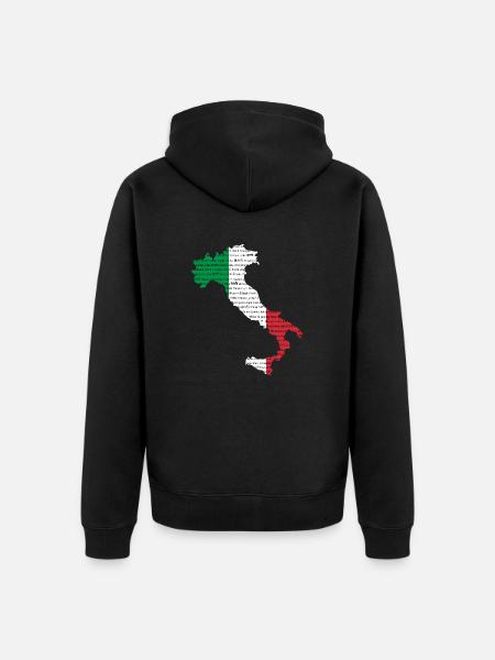 Italy many languages - Unisex Premium Organic Zip Hoodie - black