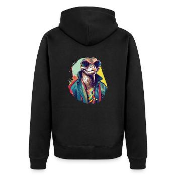 Serpent dans la rue | Serpent de la ville - Veste à capuche bio Premium Unisexe - noir - Dos - Nico (187cm)
