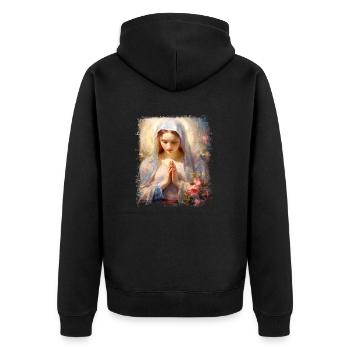Holly Mary Maria Madonna Mariana Virgin Mary Holy - Unisex Premium Organic Zip Hoodie - black - Back - Nico (187cm)