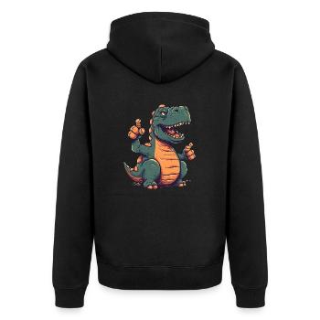 Pouce levé Rex Un dinosaure amical - Veste à capuche bio Premium Unisexe - noir - Dos - Nico (187cm)