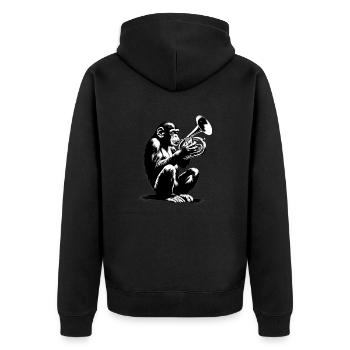 Singe Orchestre Trompette Street Art Banksy Stylelet - Veste à capuche bio Premium Unisexe - noir - Dos - Nico (187cm)