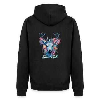Fille de Styrie avec cerf Styria Design - Veste à capuche bio Premium Unisexe - noir - Dos - Nico (187cm)