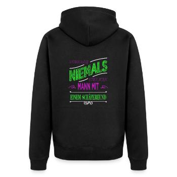 schäferhund bday chihuahua humor bluthund vatertag - Unisex Premium Bio Zip Hoodie - Schwarz - Hinten - Nico (187cm)