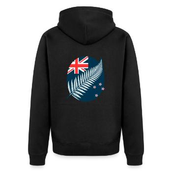 Nouvelle-Zélande Aotearoa Kiwi 6 - Veste à capuche bio Premium Unisexe - noir - Dos - Nico (187cm)