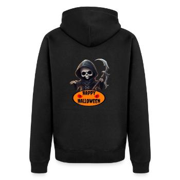 Halloween Little Grim Reaper - Unisex Premium Organic Zip Hoodie - black - Back - Nico (187cm)