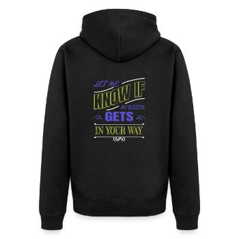 quote joke volleyball sport love churrascada - Unisex Premium Bio Zip Hoodie - Schwarz - Hinten - Nico (187cm)