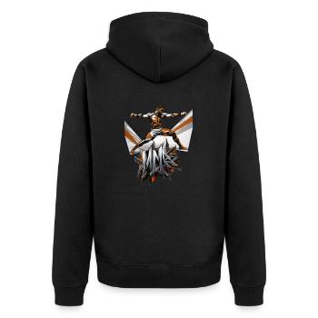 MMA, Mixed martial arts - Unisex Premium Bio Zip Hoodie - Schwarz - Hinten - Nico (187cm)