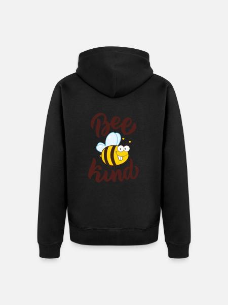 Funny Bee Saying Bee Child - Unisex Premium Organic Zip Hoodie - black