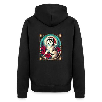 Noël du Malamute d’Alaska - Veste à capuche bio Premium Unisexe - noir - Dos - Nico (187cm)