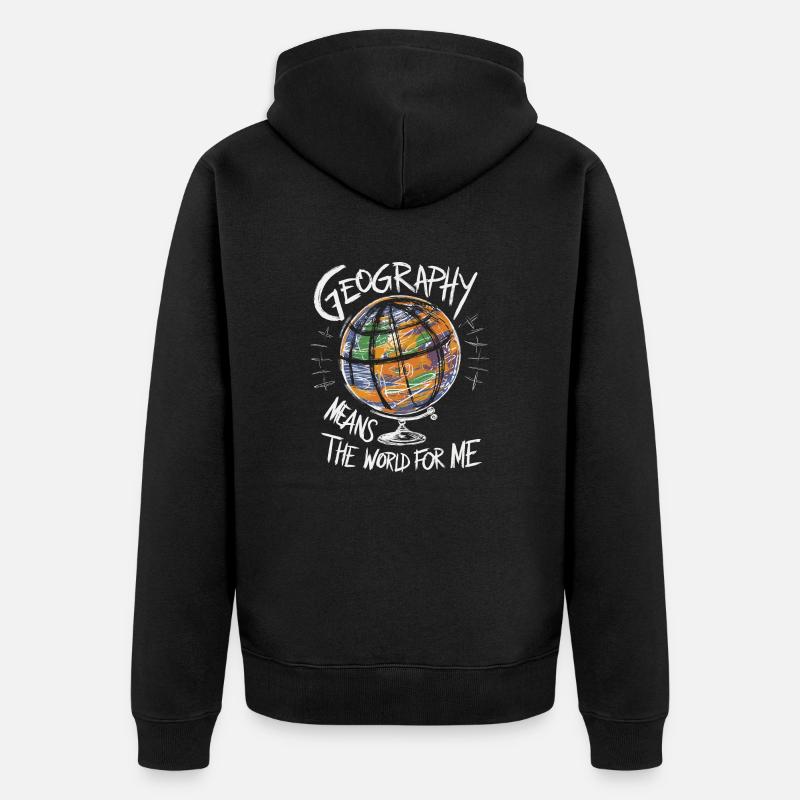 La géographie est mon monde - Veste à capuche bio Premium Unisexe - noir