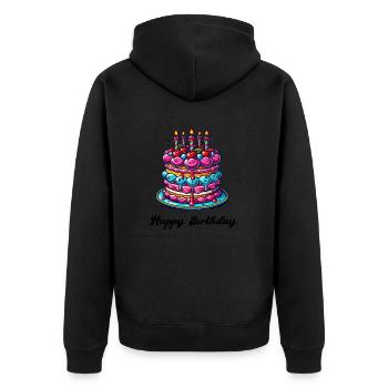gâteau d'anniversaire - Veste à capuche bio Premium Unisexe - noir - Dos - Nico (187cm)