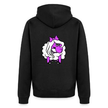 mouton offensé fille femme mauvais œil joli - Veste à capuche bio Premium Unisexe - noir - Dos - Nico (187cm)